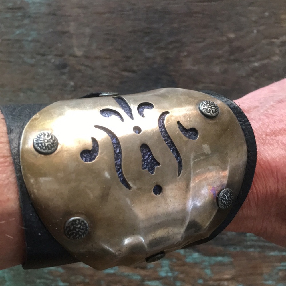 Leather + Silver cuff